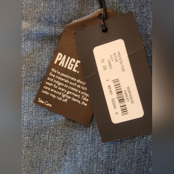 Paige Normandie Hardey Straight Leg Jean Sz 29 Light Indigo Wash | NWT - Picture 8 of 9